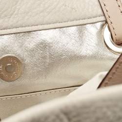 مملوكة مسبقًا MICHAEL Michael Kors Off White/Brown Soft Leather Jet Set Tote