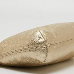 Pre Owned MICHAEL Michael Kors Gold Leather Berkley Clutch