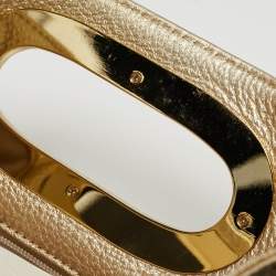 Pre Owned MICHAEL Michael Kors Gold Leather Berkley Clutch