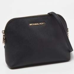 Pre Owned MICHAEL Michael Kors Black Leather Jet Set Crossbody Bag