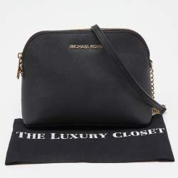 Pre Owned MICHAEL Michael Kors Black Leather Jet Set Crossbody Bag