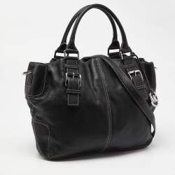 Pre Owned MICHAEL Michael Kors Black Leather Brookville Tote