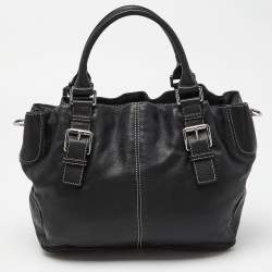 Pre Owned MICHAEL Michael Kors Black Leather Brookville Tote