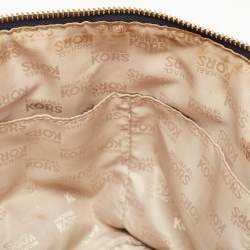 Pre Owned MICHAEL Michael Kors Navy Blue Pebbled Leather Tristan Satchel