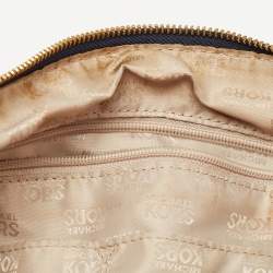 Pre Owned MICHAEL Michael Kors Navy Blue Pebbled Leather Tristan Satchel