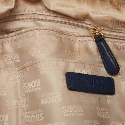 Pre Owned MICHAEL Michael Kors Navy Blue Pebbled Leather Tristan Satchel
