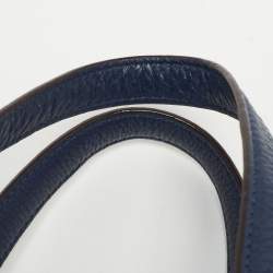 Pre Owned MICHAEL Michael Kors Navy Blue Pebbled Leather Tristan Satchel