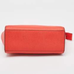 Pre Owned MICHAEL Michael Kors Red Saffiano Leather Medium Selma Crossbody Bag