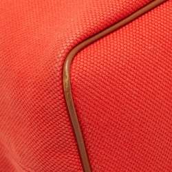 Pre Owned Michael Kors Orange/Brown Canvas and Leather Marina Drawstring Bag