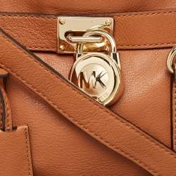 مملوكة مسبقًا حقيبة يد مايكل مايكل كورس هاميلتون ايست ويست جلد بنية متوسطة