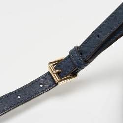 Pre Owned حقيبة مايكل مايكل كورس سلما متوسطة جلد أزرق كحلي