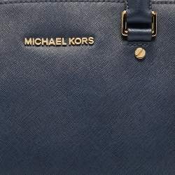 Pre Owned حقيبة مايكل مايكل كورس سلما متوسطة جلد أزرق كحلي