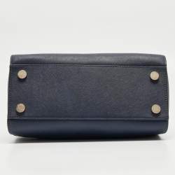 Pre Owned حقيبة مايكل مايكل كورس سلما متوسطة جلد أزرق كحلي