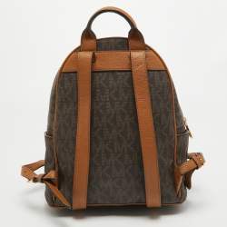 MICHAEL Michael Kors Brown Signature Coated Canvas Studded Abbey Backpack