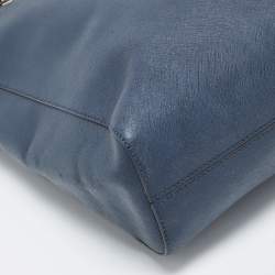 Pre Owned MICHAEL Michael Kors Navy Blue Leather Jet Set Tote