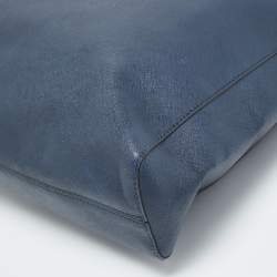 Pre Owned MICHAEL Michael Kors Navy Blue Leather Jet Set Tote