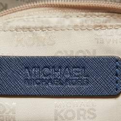 Pre Owned MICHAEL Michael Kors Navy Blue Leather Jet Set Tote