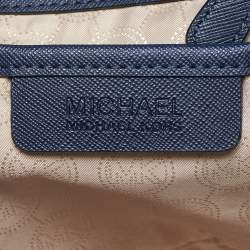 مملوكة مسبقًا حقيبة يد مايكل كورس جيت سيت ترافيل كبيرة جلد أزرق كحلي