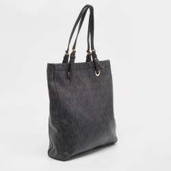 Pre Owned MICHAEL Michael Kors Black Signature Coated Canvas Tote