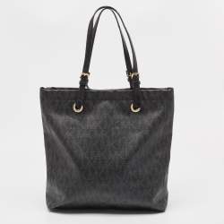 Pre Owned MICHAEL Michael Kors Black Signature Coated Canvas Tote
