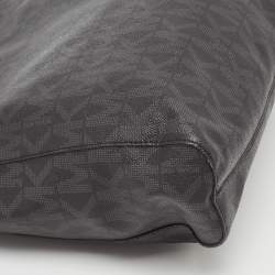 Pre Owned MICHAEL Michael Kors Black Signature Coated Canvas Tote