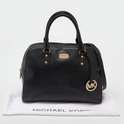 MICHAEL Michael Kors Black Leather Dome Satchel