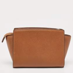 Pre Owned MICHAEL Michael Kors Brown Leather Medium Selma Crossbody Bag