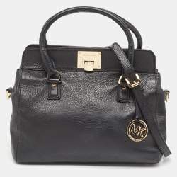 MICHAEL Michael Kors Black Leather Large Astrid Satchel