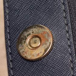 مملوكة مسبقًا Michael Michael Kors Navy Blue Saffiano Leather Small Savannah Satchel