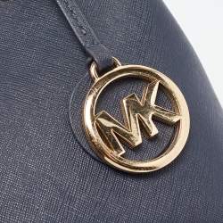 مملوكة مسبقًا Michael Michael Kors Navy Blue Saffiano Leather Small Savannah Satchel