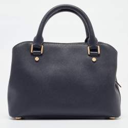 مملوكة مسبقًا Michael Michael Kors Navy Blue Saffiano Leather Small Savannah Satchel