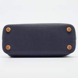 مملوكة مسبقًا Michael Michael Kors Navy Blue Saffiano Leather Small Savannah Satchel