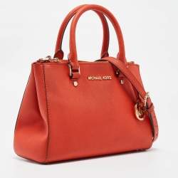 Michael Michael Kors Red Leather Small Sutton Tote