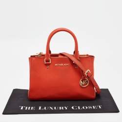 Michael Michael Kors Red Leather Small Sutton Tote