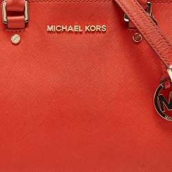Michael Michael Kors Red Leather Small Sutton Tote