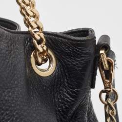 Pre Owned MICHAEL Michael Kors Black Leather Charm Tote