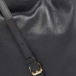Pre Owned MICHAEL Michael Kors Black Leather Charm Tote