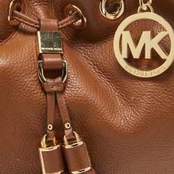 Pre Owned MICHAEL Michael Kors Brown Leather Camden Drawstring Hobo