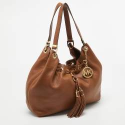 Pre Owned MICHAEL Michael Kors Brown Leather Camden Drawstring Hobo