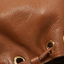 Pre Owned MICHAEL Michael Kors Brown Leather Camden Drawstring Hobo