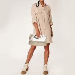 Pre Owned حقيبة كلتش مايكل مايكل كورس بيركلى جلد نقش سحلية ميتالك