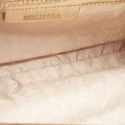 Pre Owned حقيبة كلتش مايكل مايكل كورس بيركلى جلد نقش سحلية ميتالك