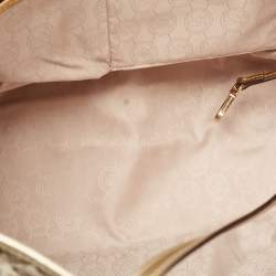 Pre Owned MICHAEL Michael Kors Gold Laser Cut Leather Jet Set Travel Tote