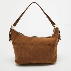 Pre Owned MICHAEL Michael Kors Brown Suede Fringe Presley Shoulder Bag