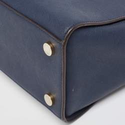 Pre Owned حقيبة يد توتس مايكل مايكل كورس سيلما جلد سافيانو أزرق كحلي كبيرة