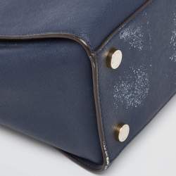 Pre Owned حقيبة يد توتس مايكل مايكل كورس سيلما جلد سافيانو أزرق كحلي كبيرة