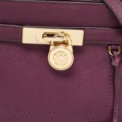Pre Owned MICHAEL Michael Kors Burgundy Leather Hamilton Crossbody Bag
