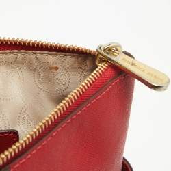 MICHAEL Michael Kors Red Saffiano Leather Jet Set Top Zip Tote