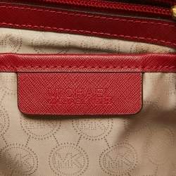 MICHAEL Michael Kors Red Saffiano Leather Jet Set Top Zip Tote