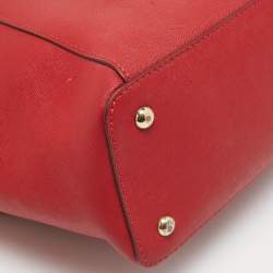 MICHAEL Michael Kors Red Saffiano Leather Jet Set Top Zip Tote